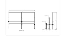 2D line drawing w dims