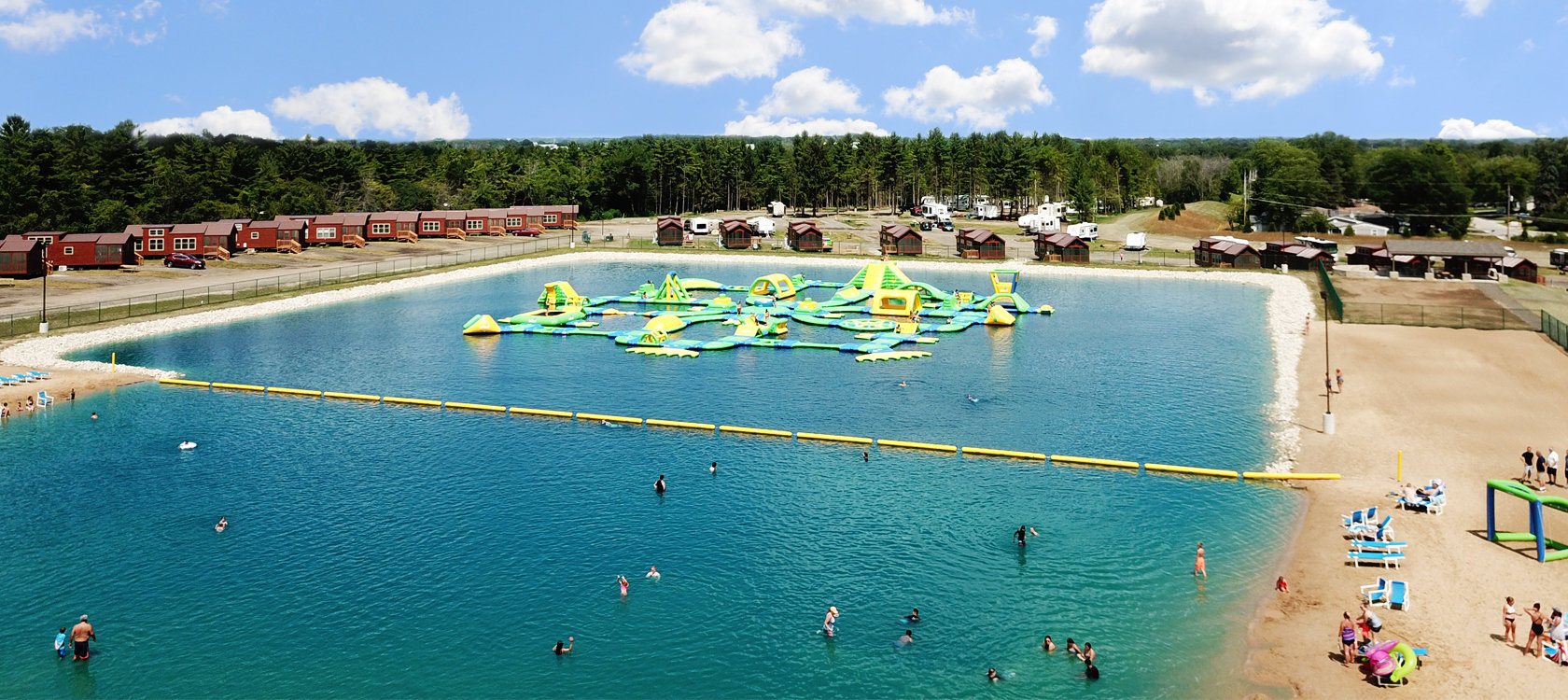 Inflatable park on the beach.