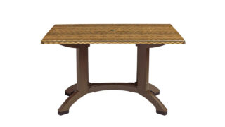 Atlanta 48 x 32 Table – Wicker with bronze frame – front – gallery