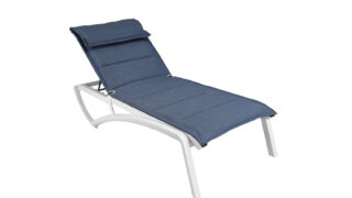 Sunset Comfort Chaise Lounge – Madras Blue and Glacier White – front – gallery