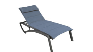 Sunset Comfort Chaise Lounge – Madras Blue and Volcanic Black – front – gallery