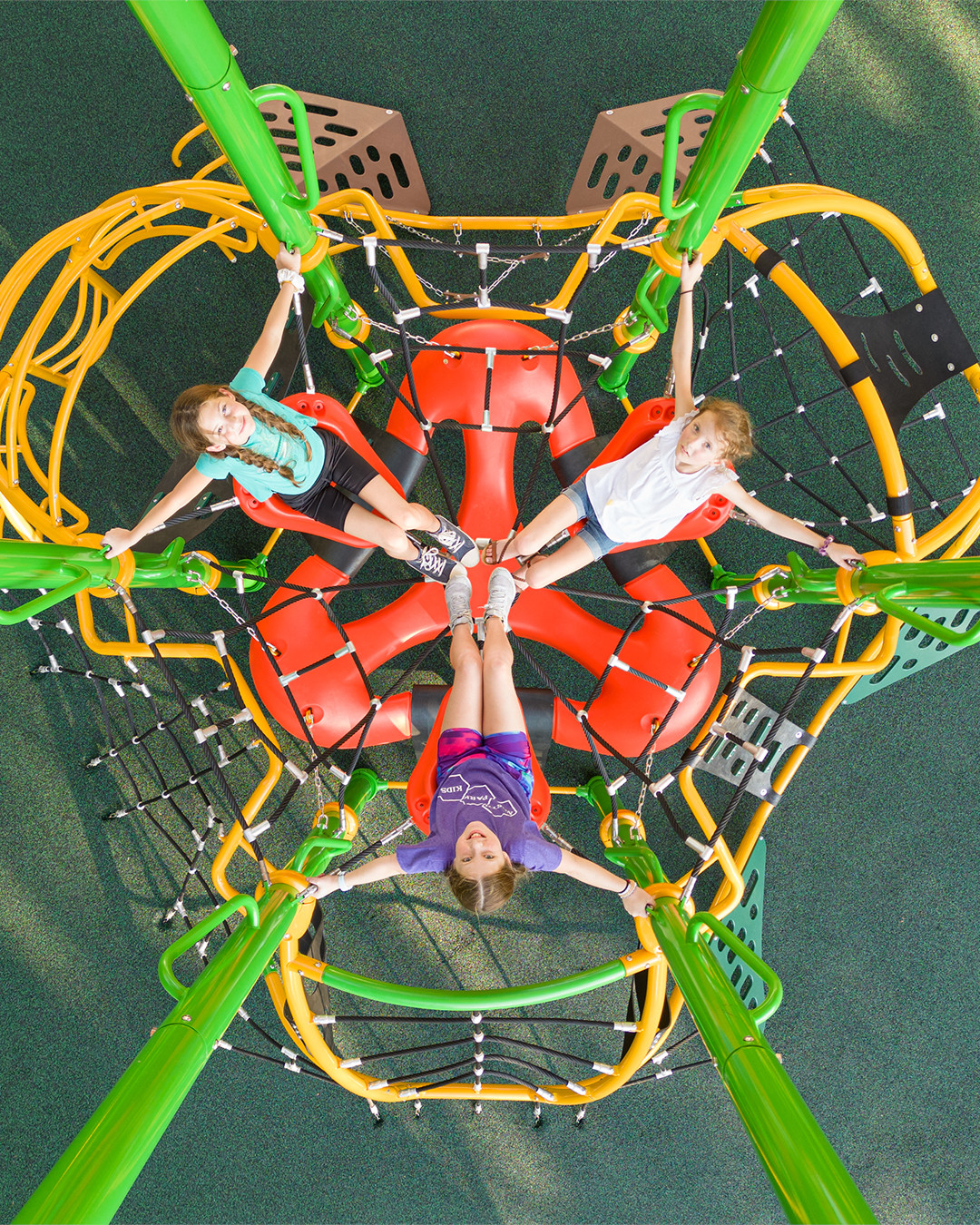 Kids in playground equipment