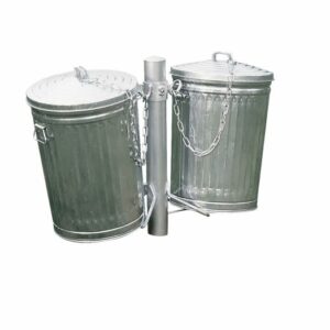 Galvanized Trash Receptacle